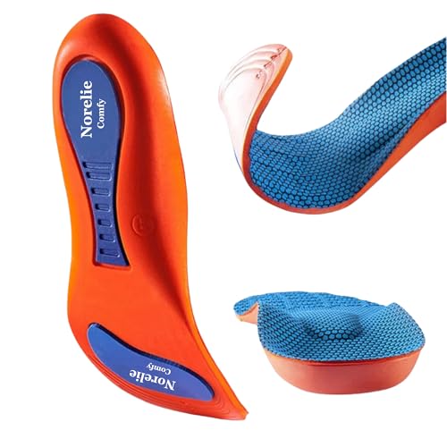 Norelie Comfy Orthotic Insoles – Plantar Fasciitis Insoles with Arch Support, Heel Pain Relief for Flat Feet, Overpronation | Shock-Absorbing, 220 lbs+ Support (Medium EU 41-42 UK 7.5-8.5)