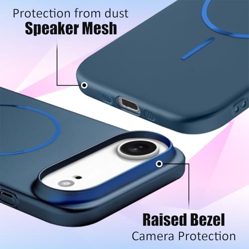 Image of AIBEX Ultra-Thin Mag-Saf Back Cover Case Compatible with iPhone 17 AIR| Slim Fit Scratch-Resistant Matte | Magnetic Wireless Charging | Microfibre Lining | Camera Protection (PC Material) - Dark Blue