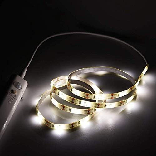 LED Strip Lights Battery Operated - Motion Sensor Waterproof Dual Mode Flexible Closet Light for Bedroom Cabinet Stairs Crib -3000K Warm White Decoration Lights 2.4W (10W Equivalent)