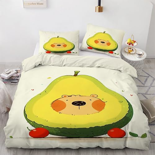 Parure de lit 90x190 avocat pour chambre enfant chaleureuse - 2