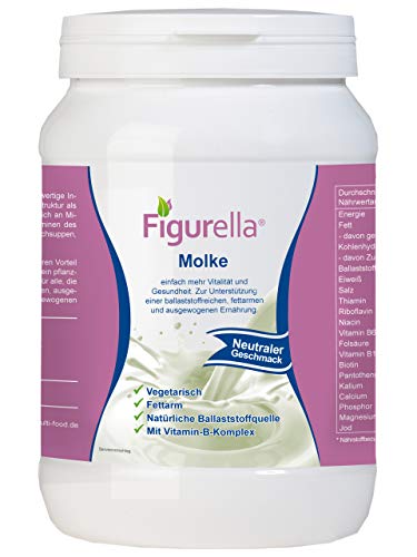 Abnehmen mit Molke | 750 g fettarmes Süßmolkenpulver für Diät, Trennkost, Fastenkur, Badezusatz | Der Vital-Shake und Wellnessdrink | Figurella Molke (Neutral 750 g)