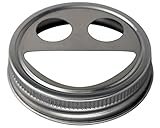 Stainless Steel Toothbrush Holder Lids for Mason, Ball, Canning Jars (2 Pack, Regular Mouth)
