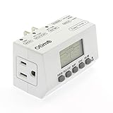 Otimo Digital Timer - Electronic Programmable Timing Switch for Hydroponic Grow Light, House Lighting, Aquarium Feeders - Easy Set-Up, 3-Prong Electric Plug, Mini Digital Screen - Pack of 2 Timers