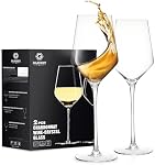 GLASKEY Verres à vin blanc Ensemble de 2,Verres à vin en cristal soufflés à la main,15.2oz Long Stem Chardonnay Verres à vin pour Rouge et Blanc,Meilleur Cadeau pour usage quotidien,Noël,Wedding,Anniversaire ou Anniversaire