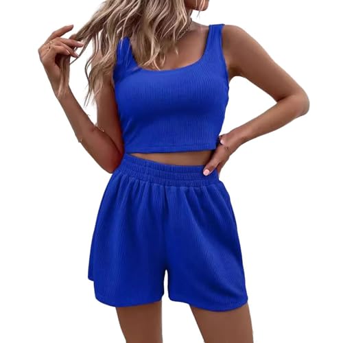 Ensemble vêtement de maison sans manches femme short slim