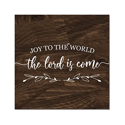 Panneau mural en bois Joy to The World rustique de 35cm pour decoration interieure