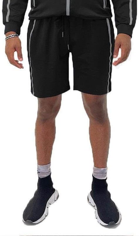 Casual Black Stripe Shorts by VacationGrabs