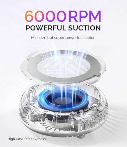 Image of MelodySusie PocketSized Nail Dust Collector with Lightweight Design,HProA 6000RPM Ultra-Small Nail Vacuum Fan with 3 Suction Modes and 30 Disposable Filter Papers for Beginner & Daily Nail Care,White