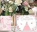 PINKEESEA 3 Pcs Quinceañera Guest Book Set with Sign Here Card and Rose Gold Diamond Pen - Hardcover Signature Book, Libro De Firmas para 15 Años - 15th Quinceanera Party Favors & Decorations