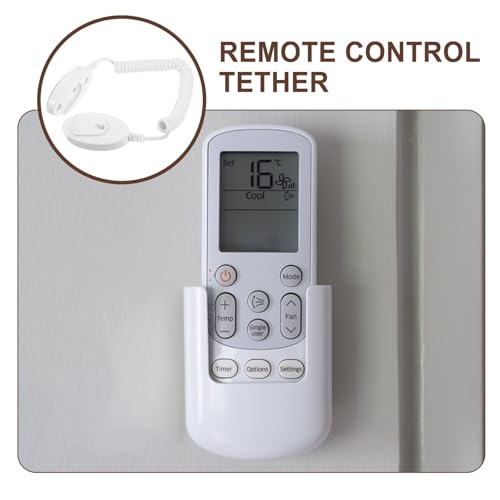 Soporte para control remoto fácil de usar con cable antipérdida duradero de plástico blanco 7