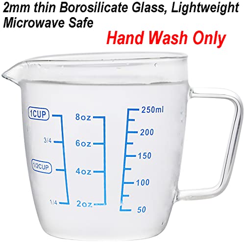 Vaso medidor de vidrio Borosilicato 250 ml con tapa miniatura 3