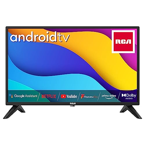 RCA RS24H1A 24 Inch Smart TV, Android TV with Netflix Freeview Google Play Disney+, Built-in Bluetooth Wifi Dolby Audio 3 x HDMI 2 x USB Port, Ideal Small Television for Small Lounge Kitchen Black