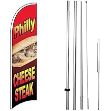 4Less Philly CHEESESTEAK - Windless Feather Swooper Flag Banner Sign Kit rb-h