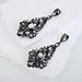 Denifery Women's Fashion Crystal Teardrop Statement Earrings Bohemian Rhinestone Earrings Drop Chandelier Earrings for Wedding Prom Fashion Jewelry (Black)