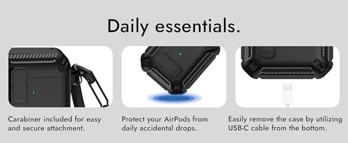 Image of Compatible for AirPods Pro 3 Case (2025), Military Grade Airpods pro 3rd Generation Case, Compatible with MagSafe, Drop Proof Lock, Easy Open, Black