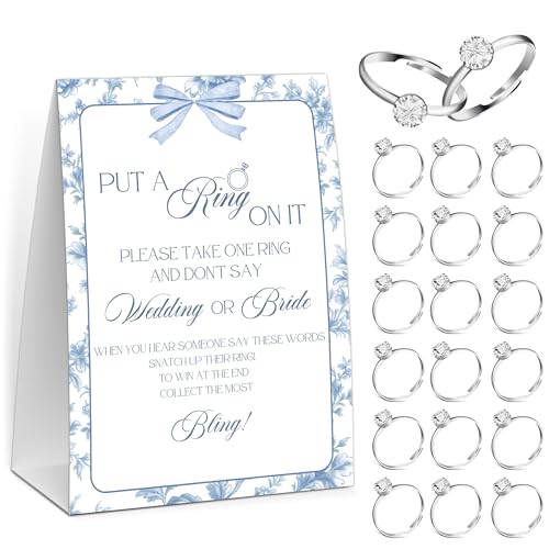 Something Blue Before I Do Put A Ring on It Game Dont Say Wedding or Bride Game Include One 57 Sign and 50 Fake Rings Vintage Wedding Shower Games Bachelorette Party Decorations - PDF04