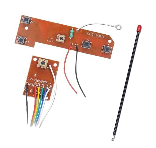 Croptronia 4CH RC Remote Control 27mhz Circuit PCB Transmitter & Receiver Board with Antenna Radio System for Toy Car-image-13