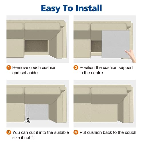 Ra Running Alien Couch Cushions Support For Sagging Seat 20"X 20"Insert Pads Supports Board Sofa Furniture Seat Cushion Under Sag Repair, Curved High Density Foam Replacement For Sectional Loveseat Chair Gray Set Of 3 thumb #3