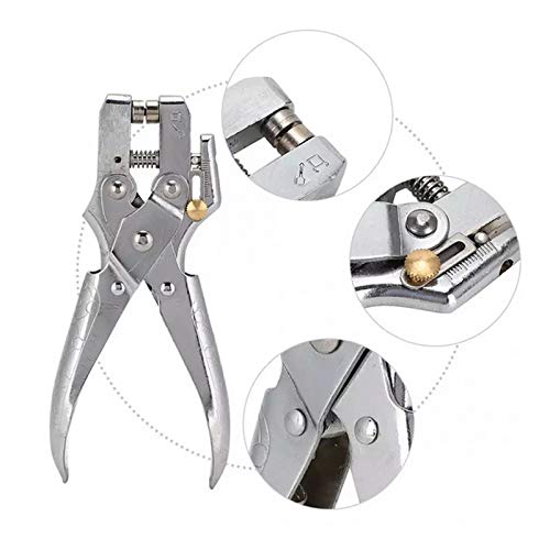 Eyelet Hole Punch Pliers Eyelet Grommet Punch Tool with 100 Pieces Gold Eyelets Grommets for Leather,Belt,Clothes,Bag,Shoe Decorative 3/16 Inch Metal Grommets Kit