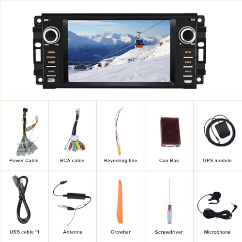 [2GB+64GB] Android Car Stereo for Jeep Wrangler JK 2007-2018 Chrysler Dodge Ram 1500 2008-2012 with Carplay, 7 Inch Touch Screen for Jeep Car Radio with WiFi GPS Navigation FM Radio - Thumbnail 7
