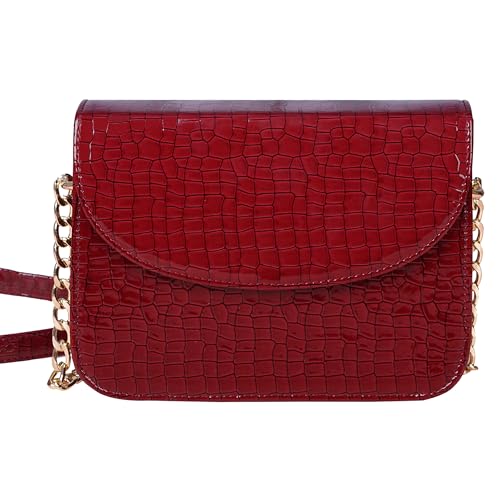 Image of The Wallet Store Leather Sling Bag For Women | Ladies Purse Wallet | Best Gift For Mother, Sister, Wife, Girlfriend, Etc (Red)