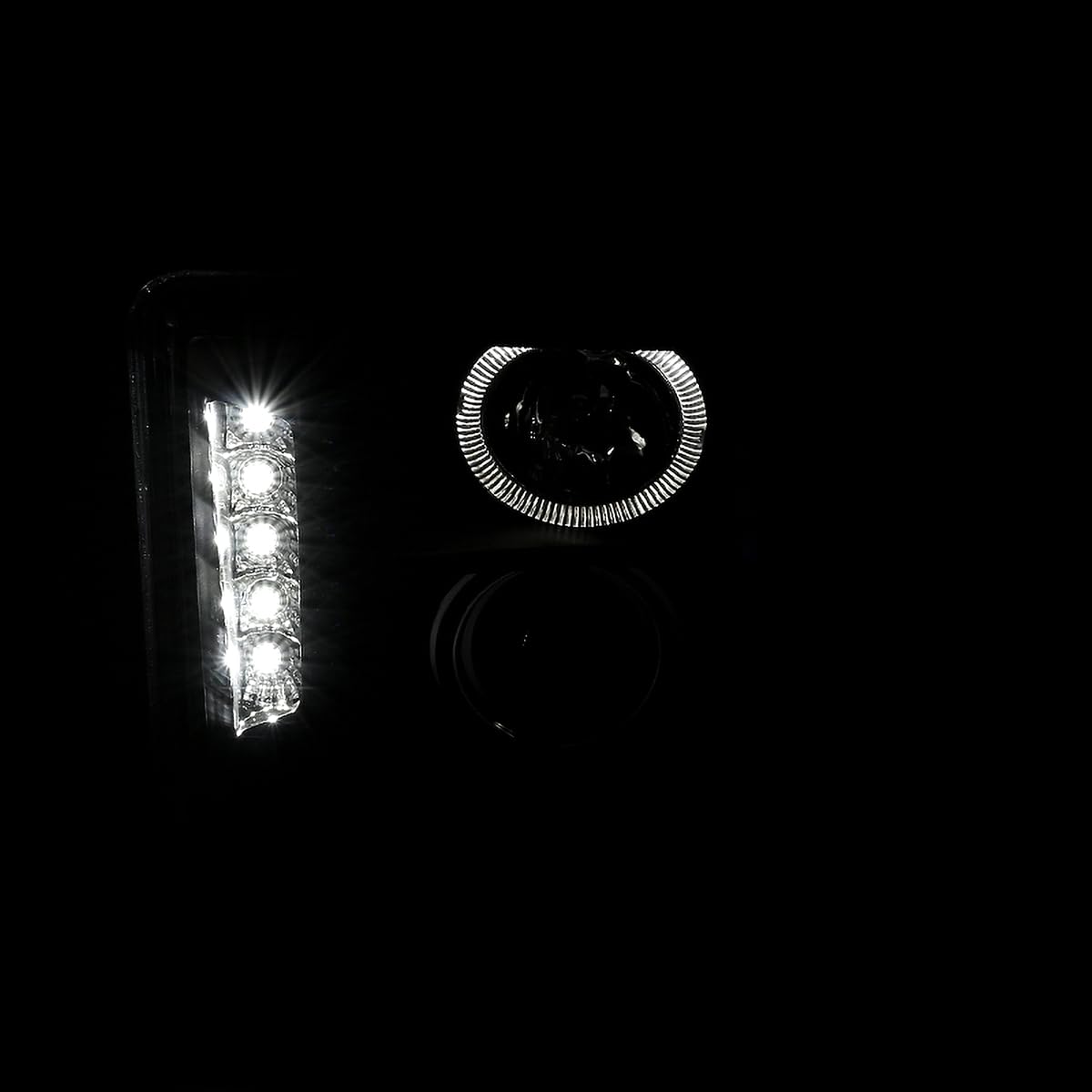 SPEC-D TUNING Black Housing Projector Headlights Assembly Compatible with 2005-2009 Ford Mustang, Left + Right Pair Headlamps Assembly