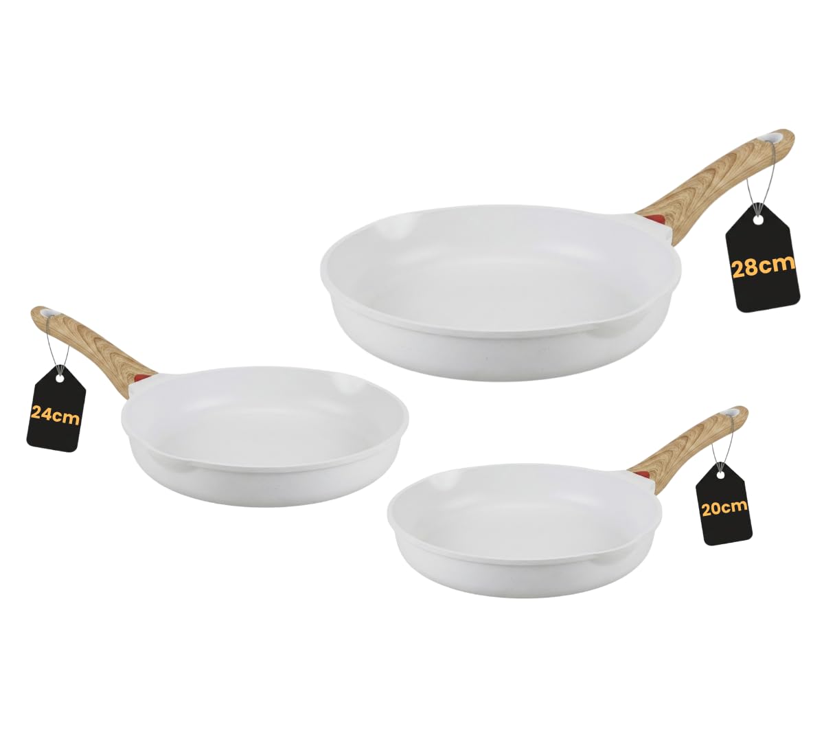 Venteo - Poele Induction Fonte Aluminium 20-24-28 CM | Ustensiles De Cuisine Polyvalents | Entretien Lave Vaisselle | Compatibilité Gaz Electrique Plaque Induction | Cuisson Homogène