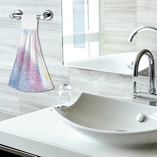 Vnurnrn Hand Towels For Kitchen 2 Pcs Hanging Kitchen Towels Set，Soft Absorbent Tea Bar Dish Cloths Bath Towel For Bathroom Laundry Room (Pink And Blue Mandala) #TOP5