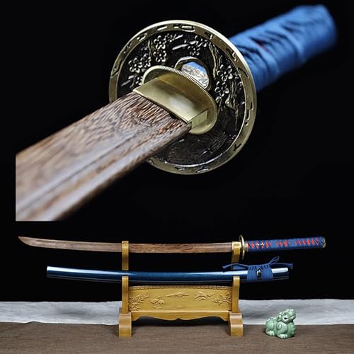 Katana palisandro natural 102 cm + vaina espada sólida,espada madera japonesa hecha a mano,Bokken entrenamiento,para cosplay,accesorios Iaido,coleccionismo,anime,exhibición,Navidad,regalos Halloween