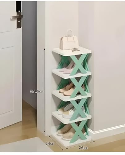 Image of STELITE Plastic Shoe Rack for Home - Stackable & Collapsible Shoe Stand Organizer for Bedroom, Entryway & Corner Use | Multipurpose Footwear Storage Shelf | Easy Assembly (Pista, 3 Layer Shoe Rack)