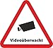 INDIGOS UG 5-Set Aufkleber Videoüberwacht als Dreieck - 5cmx4,5 cm - Sicherheit für Ihr Fenster am Haus oder Büro