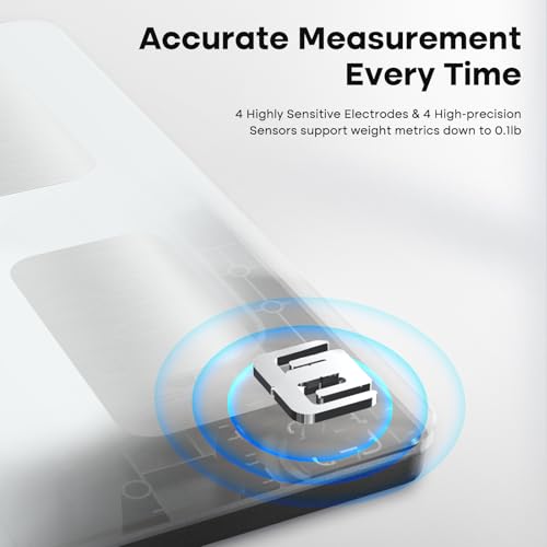 Image of GE Smart Scale for Body Composition, Weight, BMI, 500lb, Large 11.8-Inch