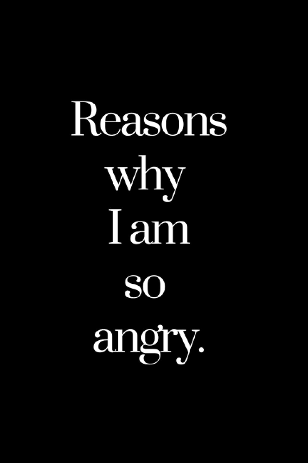 Reasons why I am so angry: funny notebook