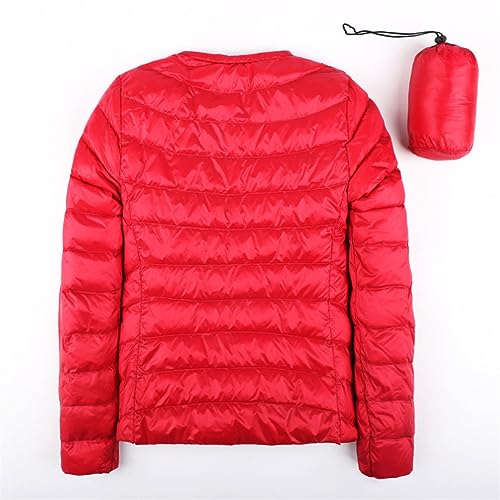 Autumn Spring Ultra Light Down Jacket Women White Duck Down Coat Collarless Warm3