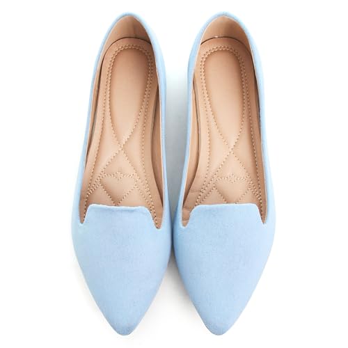 Image of Dear Time Women's Pointed Toe Ballet Flats Simple Casual Office Work Flats Slip-on Comfortable Shoes