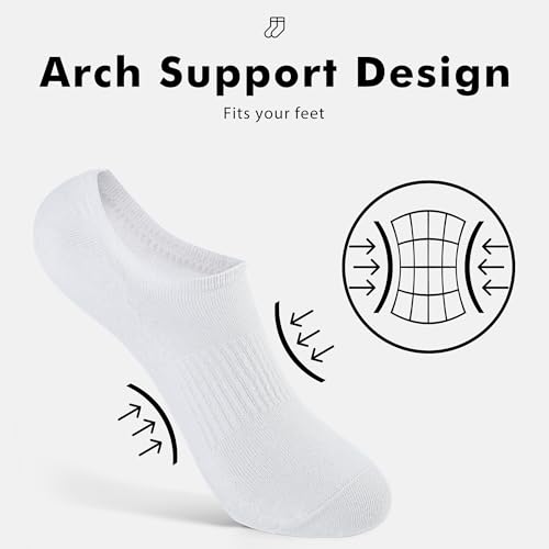 Honeysea 6 Pairs No Show Massage Socks - Non Slip Low Cut Invisible Socks for Running & Athletic Activities2