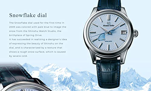 mens grand seiko spring drive movement blue snowflake dial sbga407