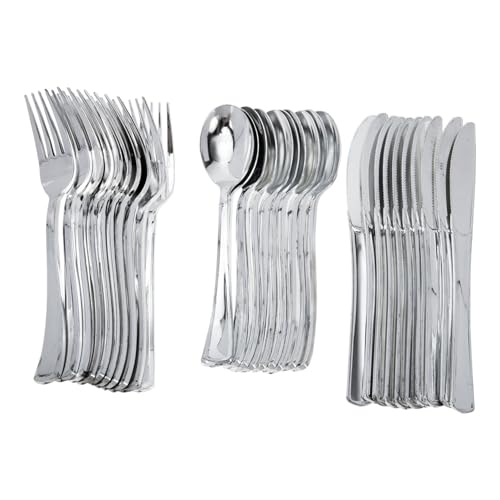 WOFASHPURET Plastic Silverware Set 10 Sets Disposable Cutlery 30pc Party Tableware Silverware for Home Hotel Restaurant