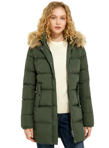 Image of FARVALUE Women's Winter Coat Thicken Puffer Coat Warm Jacket with Removable Fur Hood