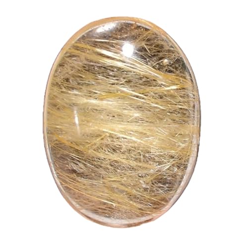 Quartz rutile doré naturel cabochon ovale 16x12mm pour la création de bijoux uniques