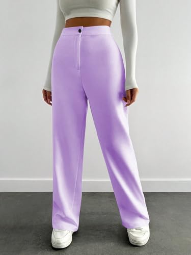 Image of Toochki Trousers for Woman Pants Women's Formal Office Korean | Beige Black Track Pant | Straight | Cotton Spandex Stretchable Trouser | High-Waisted Bottom Wear