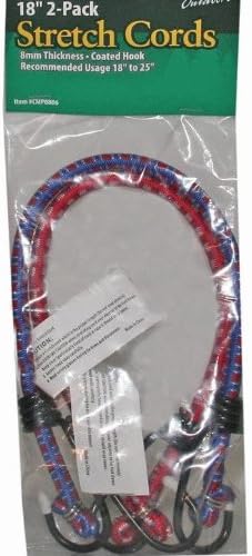 18-inch Stretch Cord with Coated Hooks (2-pc Set) (8mm Thick)