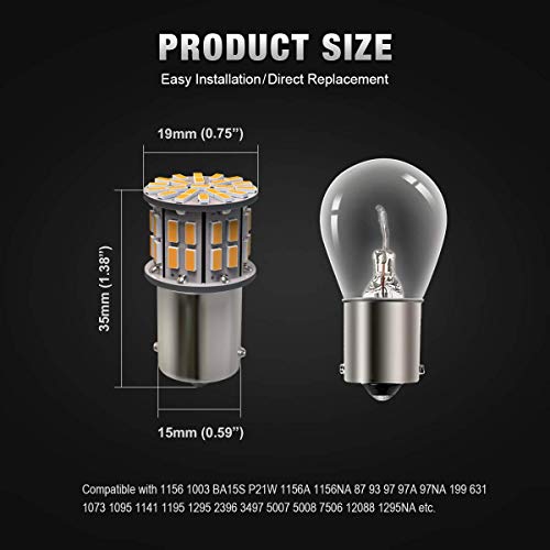 image for KAFEEK 20× Super Bright 1156 1141 1003 7506 BA15S 50-3014SMD LED Bulb