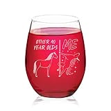 Veracco Other 40 Year Olds Me Vs Unicorn Stemless Wine Glass 40th BirthdayGift For Him Her Forty and
