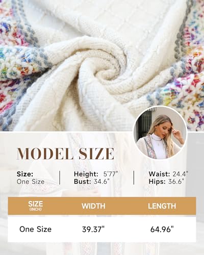 Bsubseach Knit Shawl Wraps for Women Soft Fringe Poncho Sweater Cape with Hooded for Fall Winter2