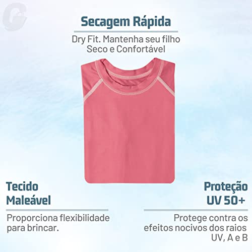 Camiseta Manga Longa Mash Infantil Com Proteção UV50+ FPS50 | Rosa (RO5) | G