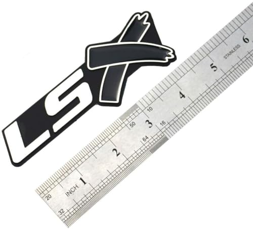 Image of 2 pcs LSX Emblem Badge 3D Self-Adhesive Nameplate Sticker Replacement for Camaro Corvette LS LT ZL SS Chrome Black