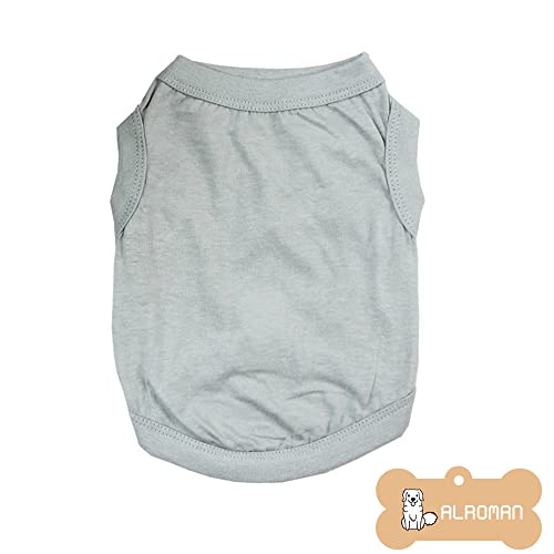 Alroman Dogs Shirts Vest Light Grey Clothing For Dogs Cats Xlarge Dog Vacation Shirt Male Dog Clothing Puppy Summer Clothes Boy Cotton Summer Shirt Small Dog Cat Pet Clothes Vest T-Shirt Apparel #TOP3