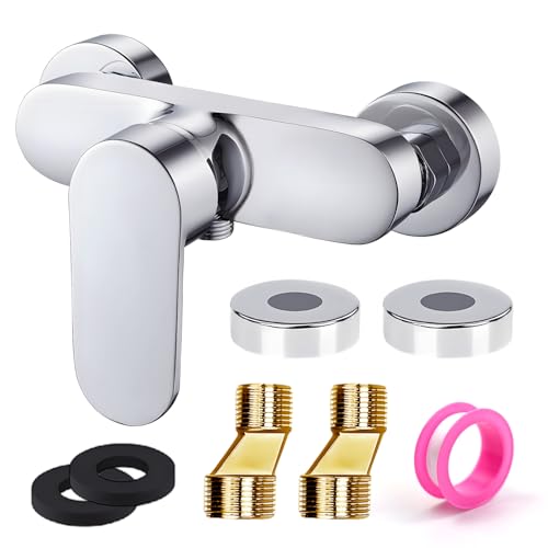 DGMI Mischbatterie Dusche, Duscharmatur Einhebelmischer, Einhebelmischer Dusche, Duscharmatur, Mischbatterie für Dusche Wandmontage, Chrom-Wasserhahn Dusche mit G ½ Auslauf