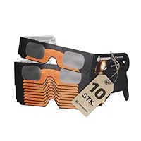 Bresser Sonnenfinsternis-Brille (10 Stück) zur sicheren Beobachtung der Sonne, mit hochwertiger Weißlichtfilterfolie, entspricht ISO 12312-2:2018